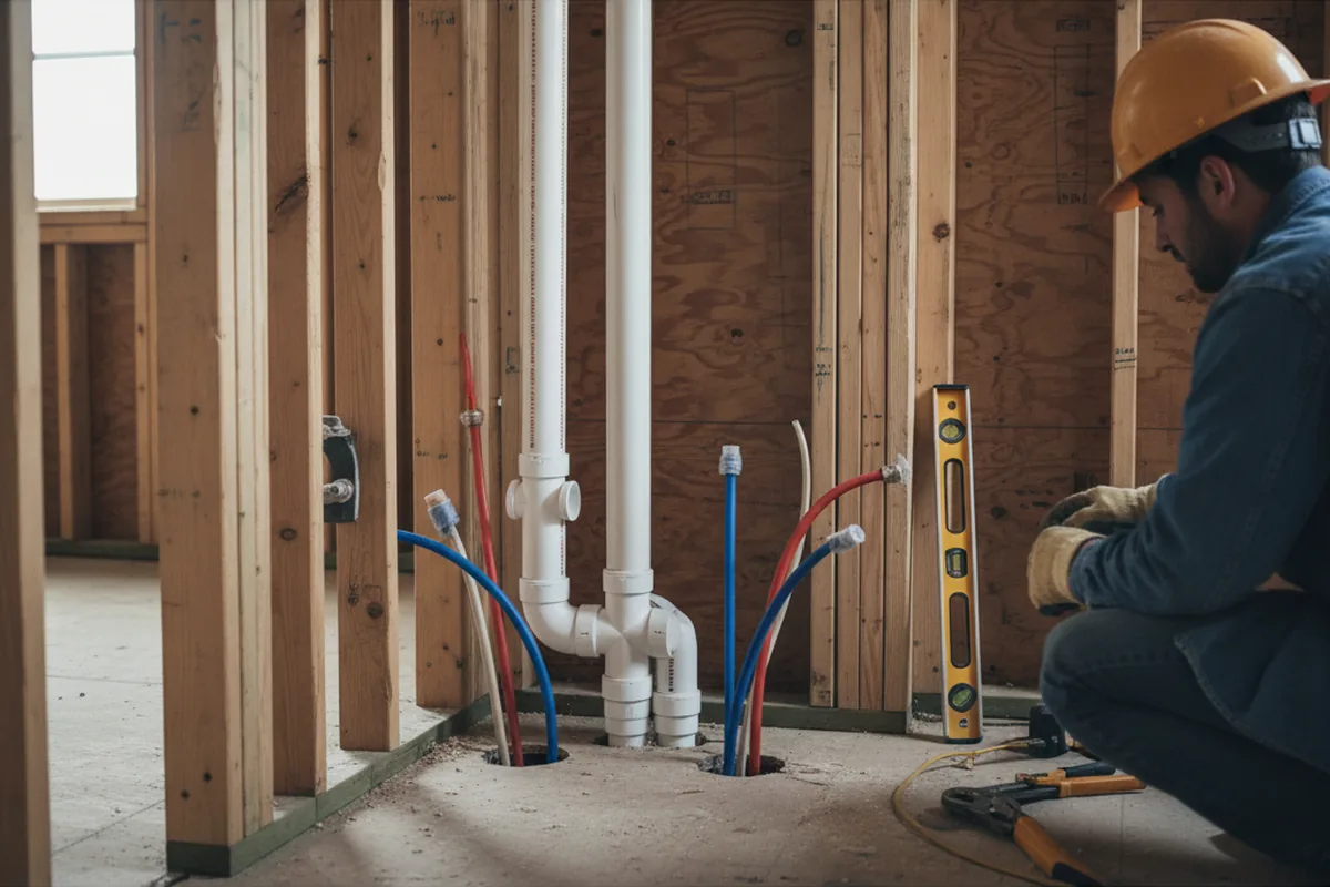Drain and supply rough-in during Drain Cleaning in Preston Hollow